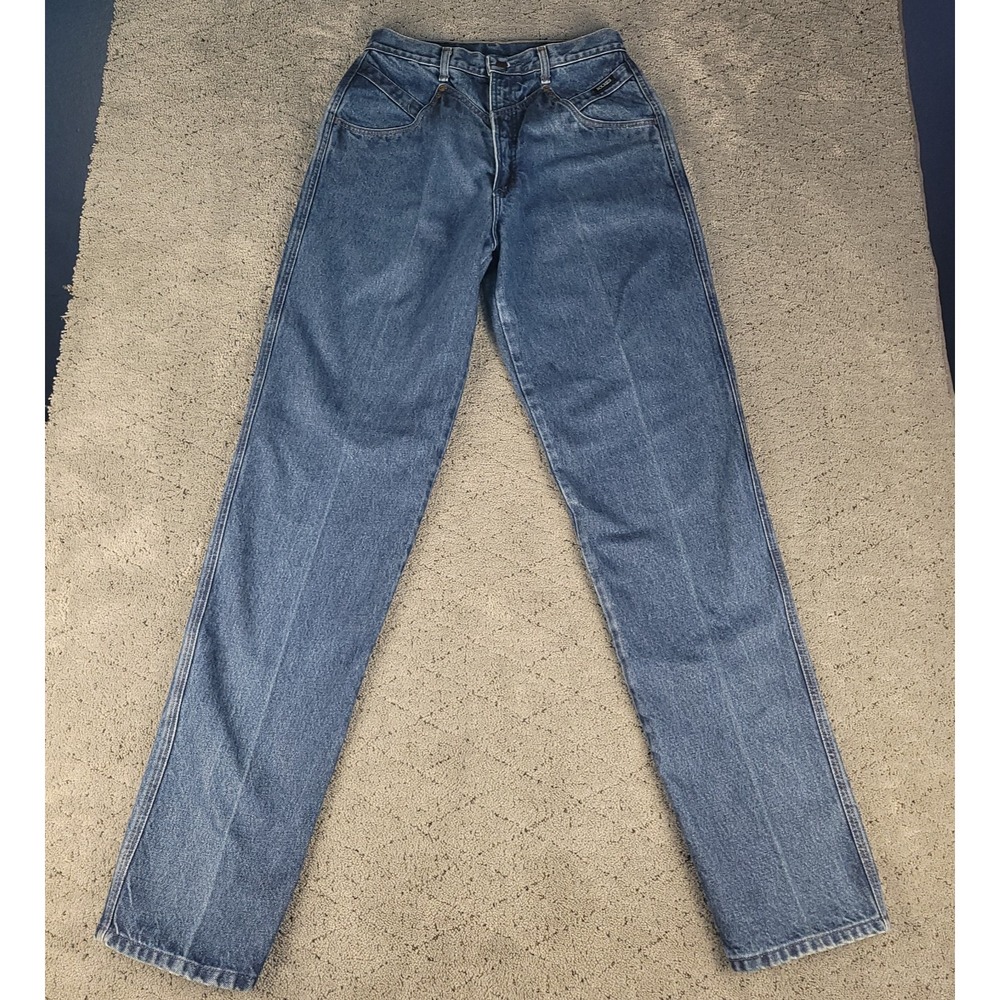 VTG Rockies Jeans Womens 15 Blue Bareback High Rise Straight Leg Western Cowgirl